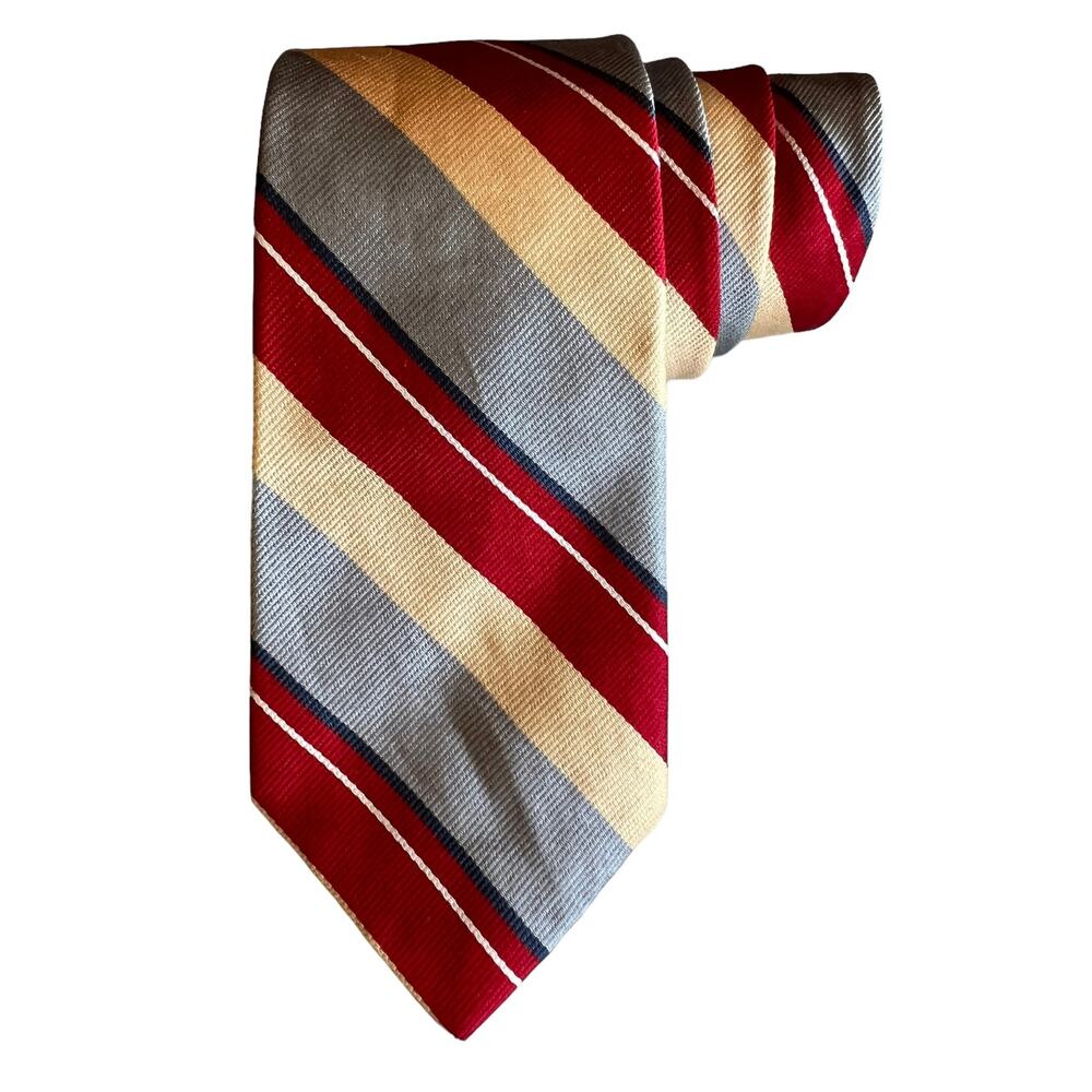 Christian Dior Red Striped silk tie